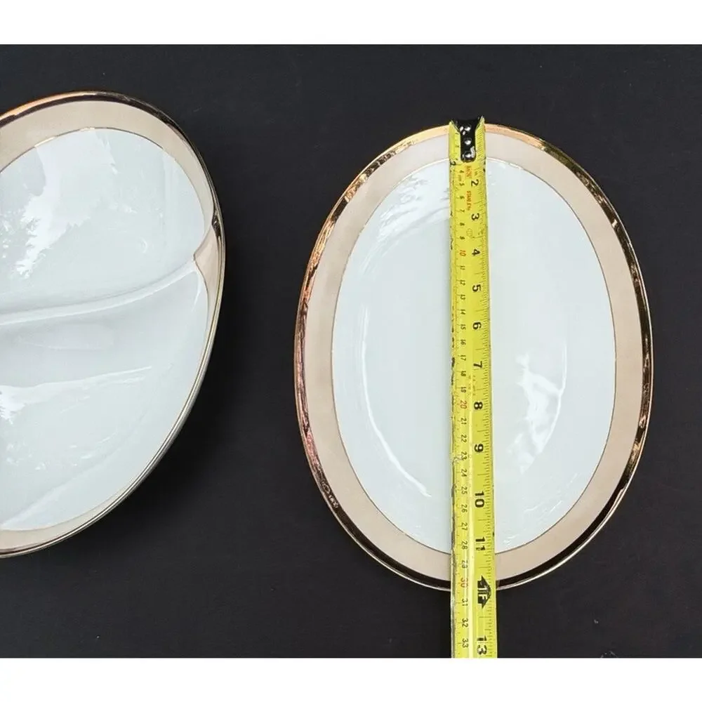 2 Vintage 1960’s Sango Trousseau China - Oval Serving Bowls 1 Divided EUC -A84